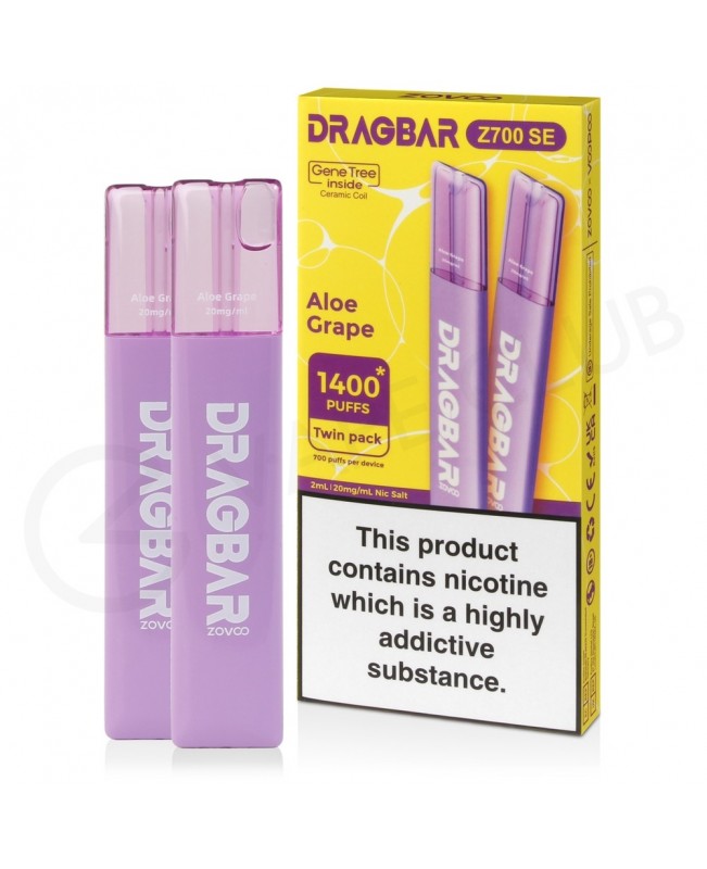 Aloe Grape Drag Bar Z700 SE Disposable Vape (2 Pack)