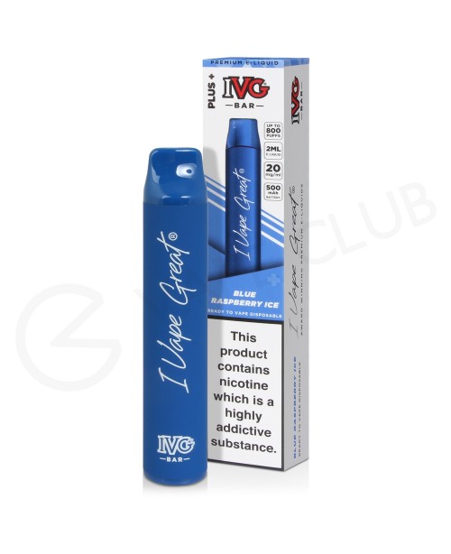 Blue Raspberry Ice IVG Bar Plus Disposable Vape