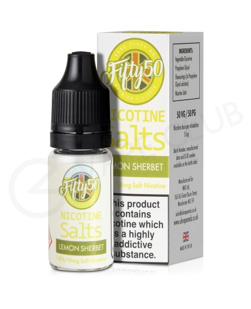 Lemon Sherbet Nic Salt E-Liquid by Fifty 50