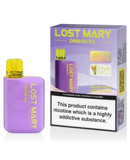 Blue Razz Lemonade Lost Mary DM600 X2 Disposable V...