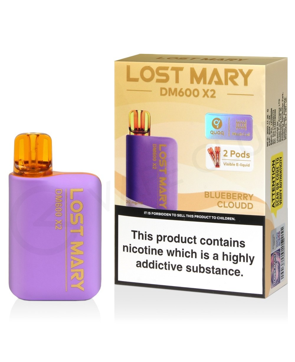 Blueberry Cloudd Lost Mary DM600 X2 Disposable Vape $9.19