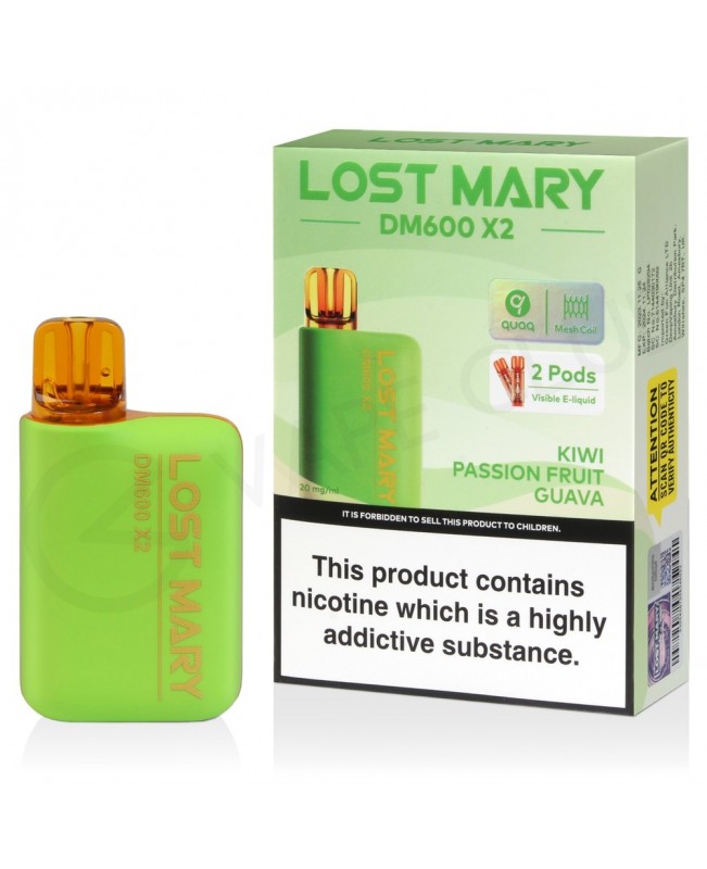 Kiwi Passion Fruit Guava Lost Mary DM600 X2 Disposable Vape