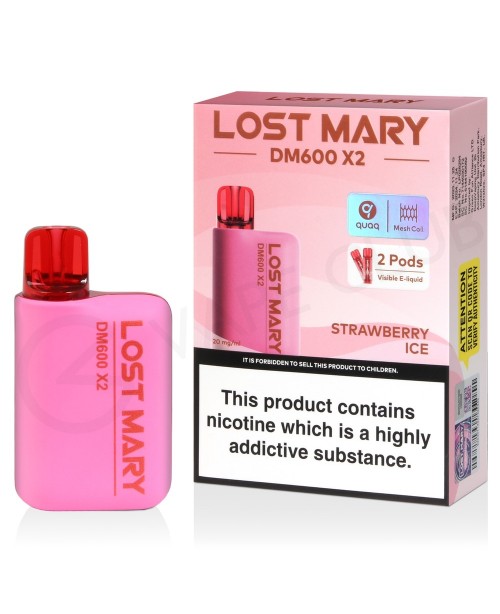 Strawberry Ice Lost Mary DM600 X2 Disposable Vape