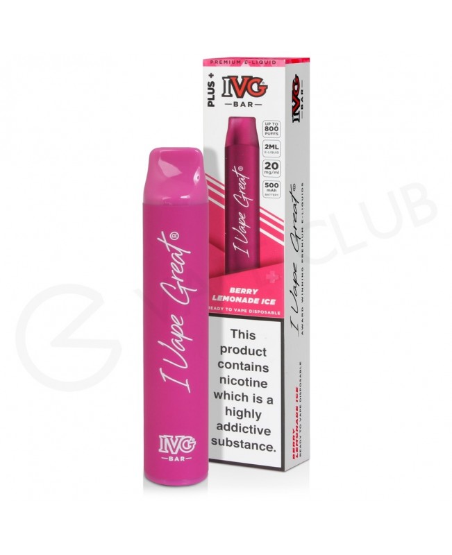 Berry Lemonade Ice IVG Bar Plus Disposable Vape