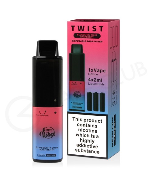 Blueberry Sour Raspberry Happy Vibes Twist 2400 Di...