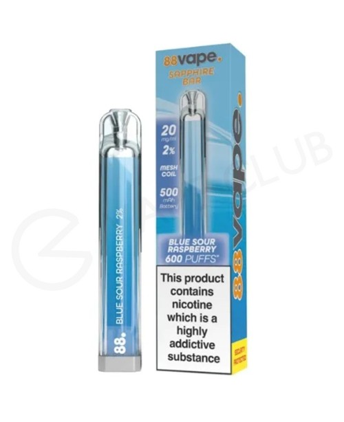 Blue Sour Raspberry 88Vape Sapphire Bar Disposable...