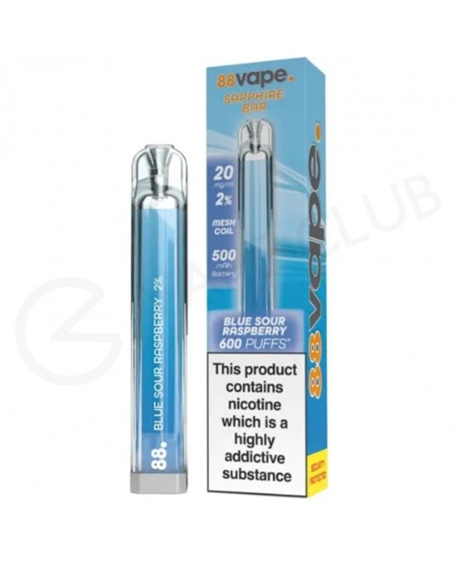 Blue Sour Raspberry 88Vape Sapphire Bar Disposable Vape