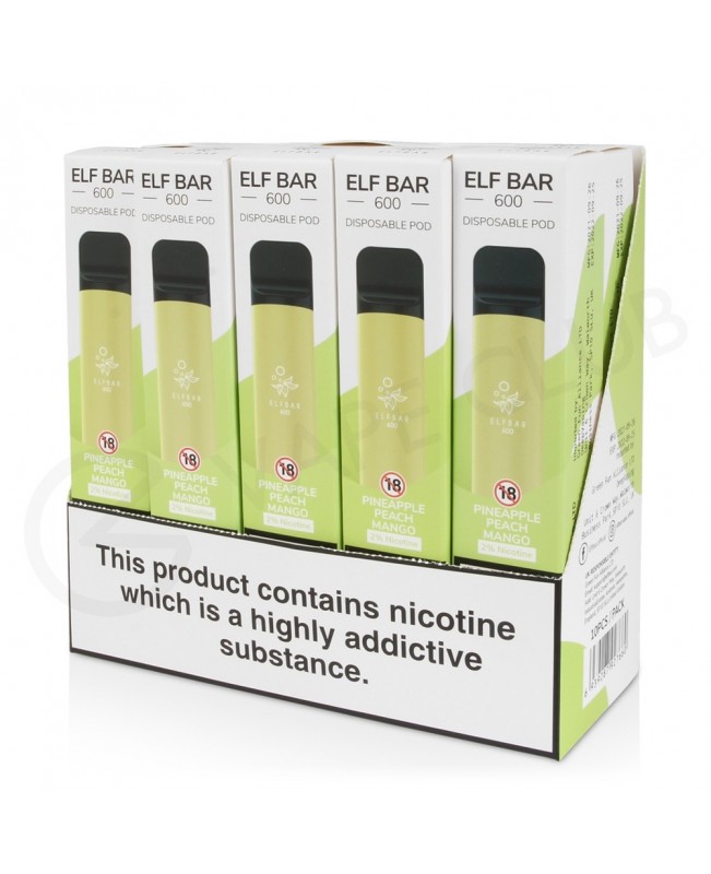 Elf Bar Pineapple Peach Mango 10 x Disposable Vape Multi Pack