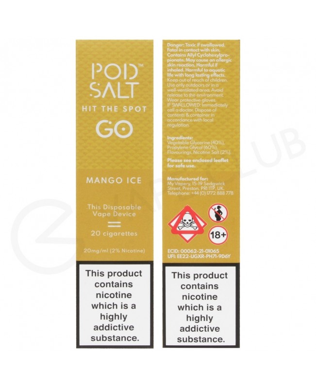 Mango Ice Pod Salt Go Disposable Vape