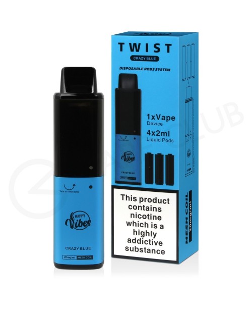 Crazy Blue Happy Vibes Twist 2400 Disposable Vape