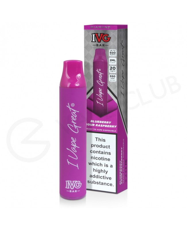 Blueberry Sour Raspberry IVG Diamond Bar Disposable Vape