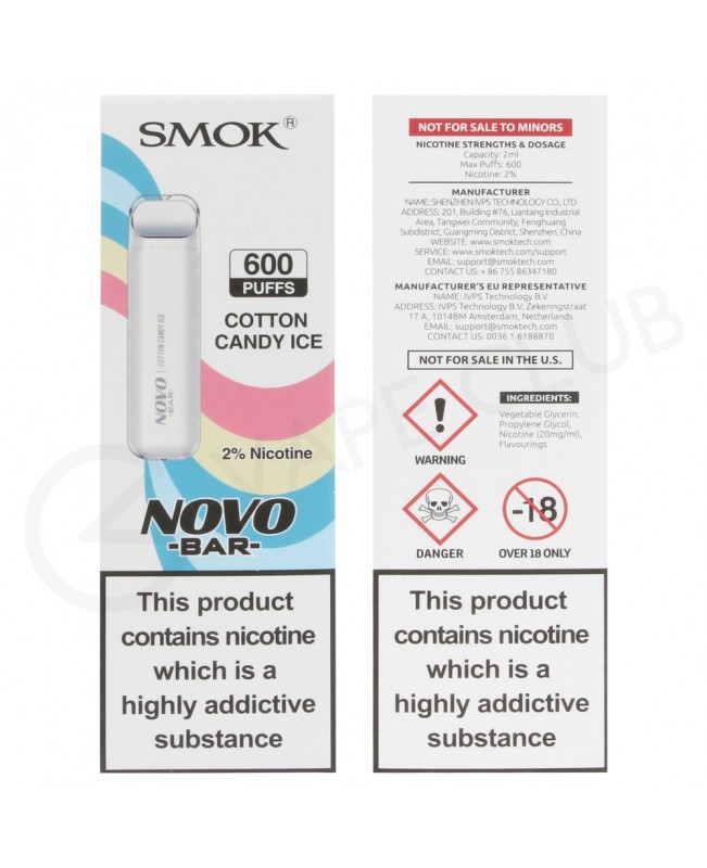 Cotton Candy Ice Smok Novo Bar Disposable Vape