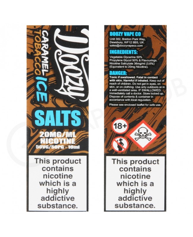 Caramel Tobacco Ice Nic Salt E-Liquid by Doozy Salts