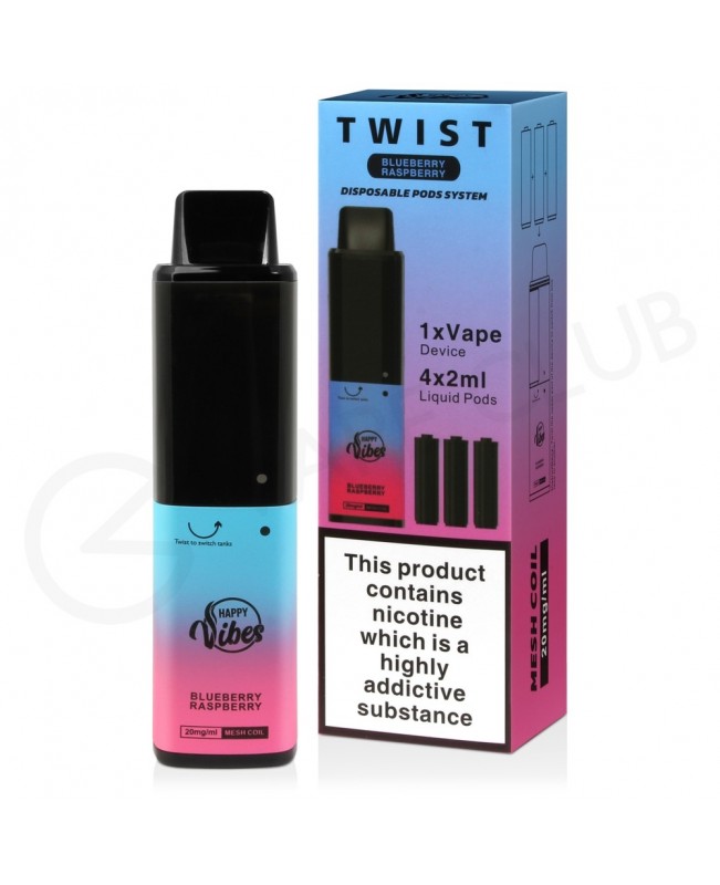 Blueberry Raspberry Happy Vibes Twist 2400 Disposable Vape