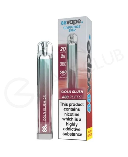 Cola Slush 88Vape Sapphire Bar Disposable Vape