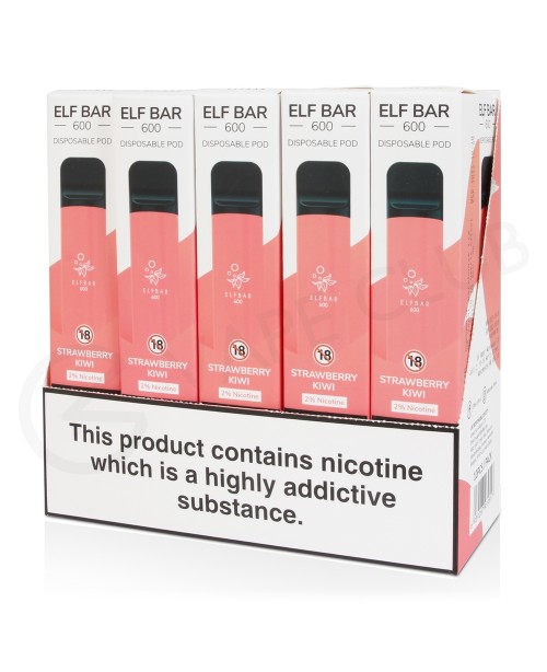 Elf Bar Strawberry Kiwi 10 x Disposable Vape Multi...