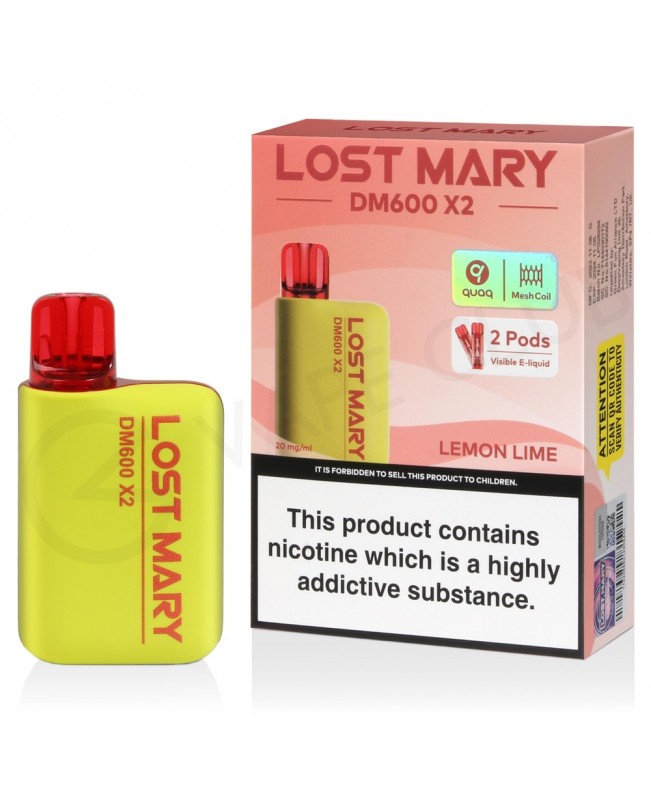 Lemon Lime Lost Mary DM600 X2 Disposable Vape