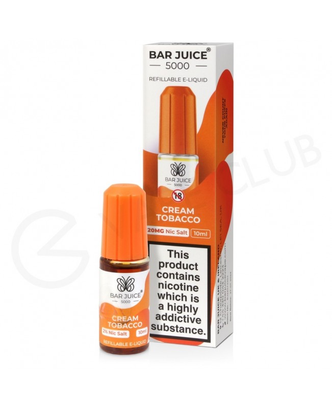 Cream Tobacco Nic Salt E-Liquid by Bar Juice 5000