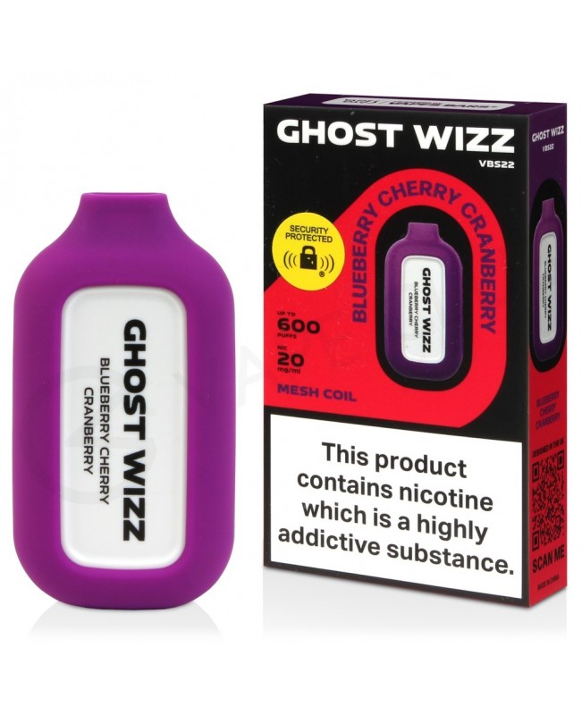 Blueberry Cherry Cranberry Vapes Bars Ghost Wizz Disposable Vape