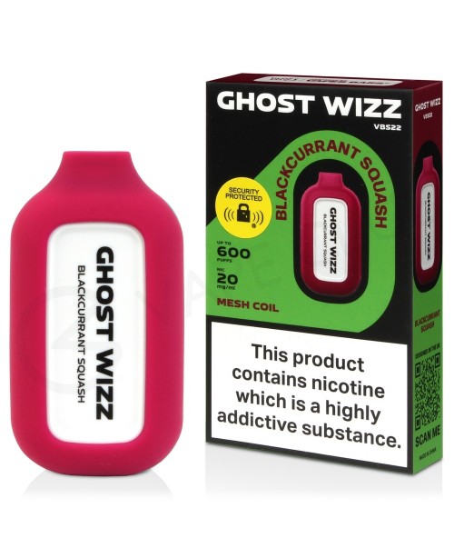 Blackcurrant Squash Vapes Bar Ghost Wizz Disposabl...