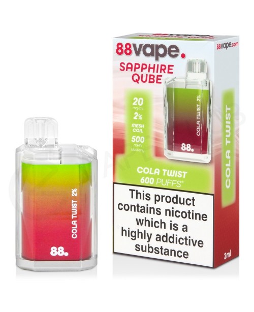 Cola Twist 88Vape Sapphire Qube Disposable Vape