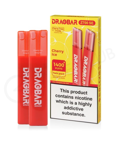 Cherry Ice Drag Bar Z700 SE Disposable Vape (2 Pac...