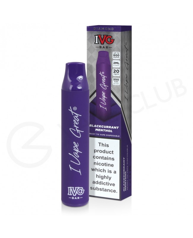 Blackcurrant Menthol IVG Diamond Bar Disposable Vape