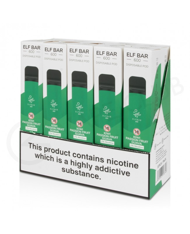 Elf Bar Kiwi Passionfruit Guava 10 x Disposable Vape Multipack