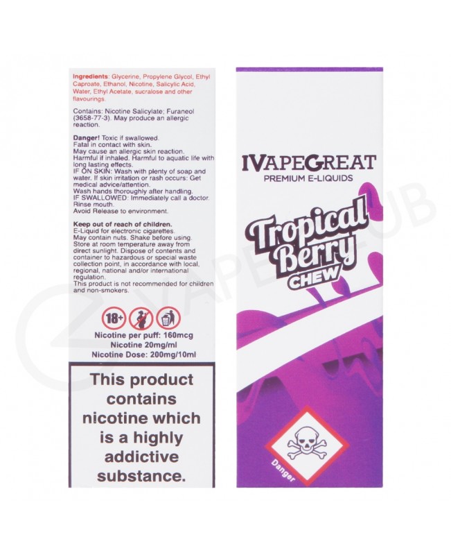 Tropical Berry Chew Nic Salt E-Liquid by IVG