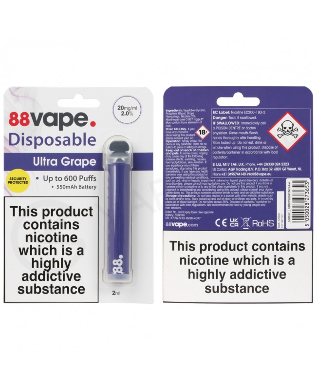 Ultra Grape 88Vape Disposable Device