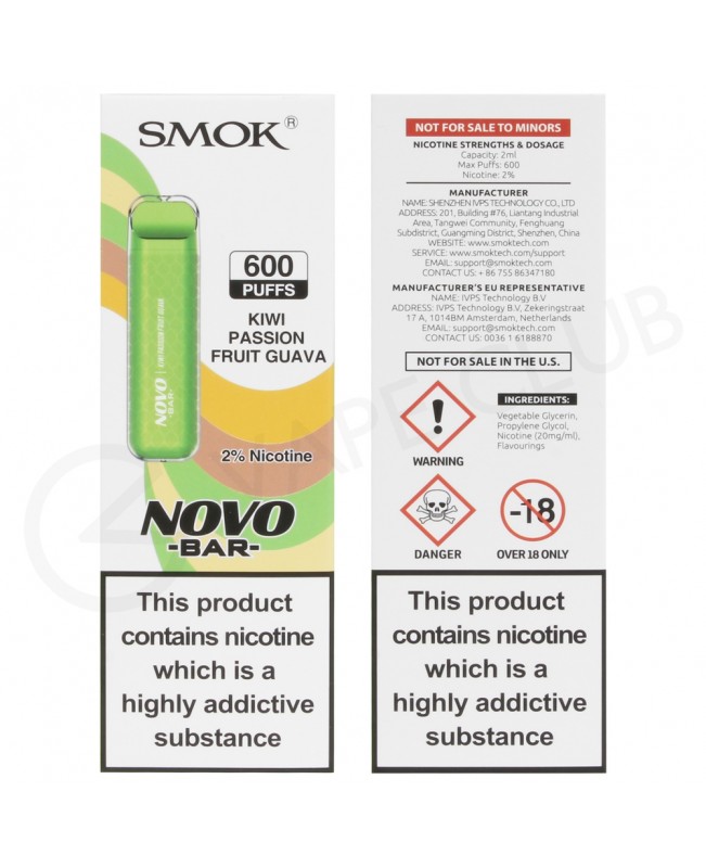 Kiwi Passion Fruit Smok Novo Bar Disposable Vape