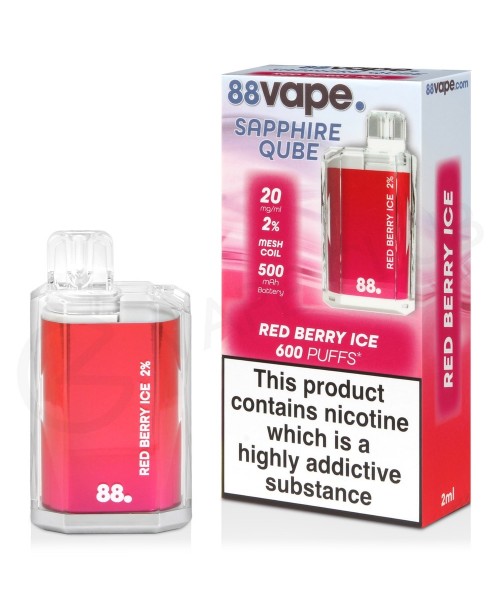 Red Berry Ice 88Vape Sapphire Qube Disposable Vape