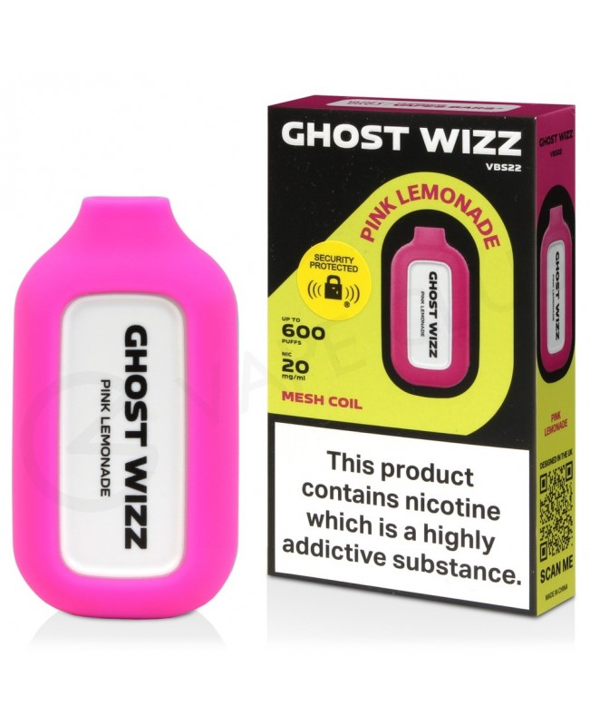 Pink Lemonade Vapes Bars Ghost Wizz Disposable Vape