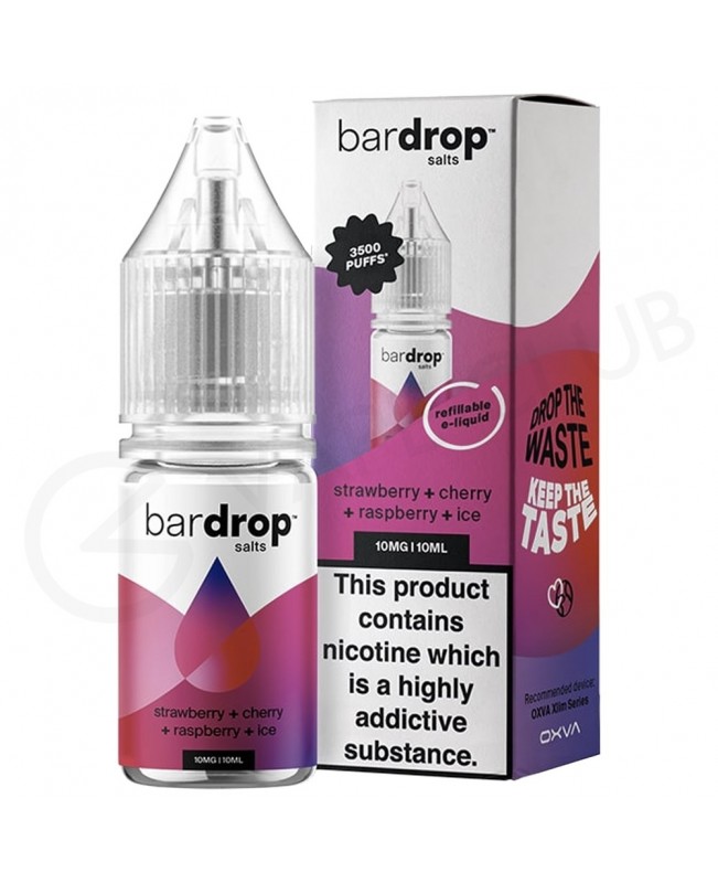 Strawberry Raspberry Cherry Ice Nic Salt E-Liquid by Bar Drop Salts