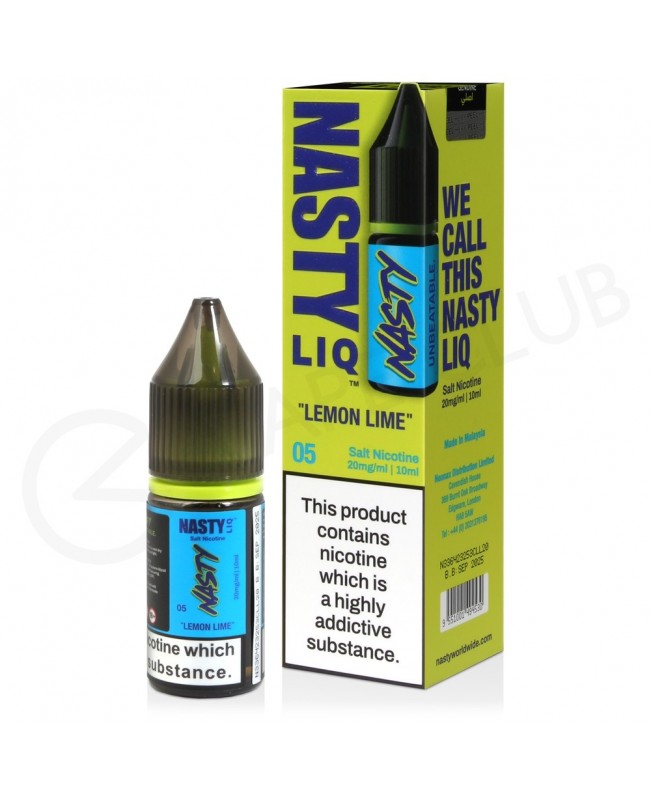 Lemon Lime Nic Salt E-Liquid by Nasty Liq