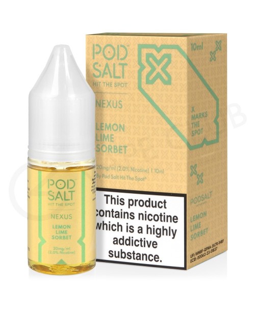 Lemon Lime Sorbet Nic Salt E-Liquid by Pod Salt Ne...