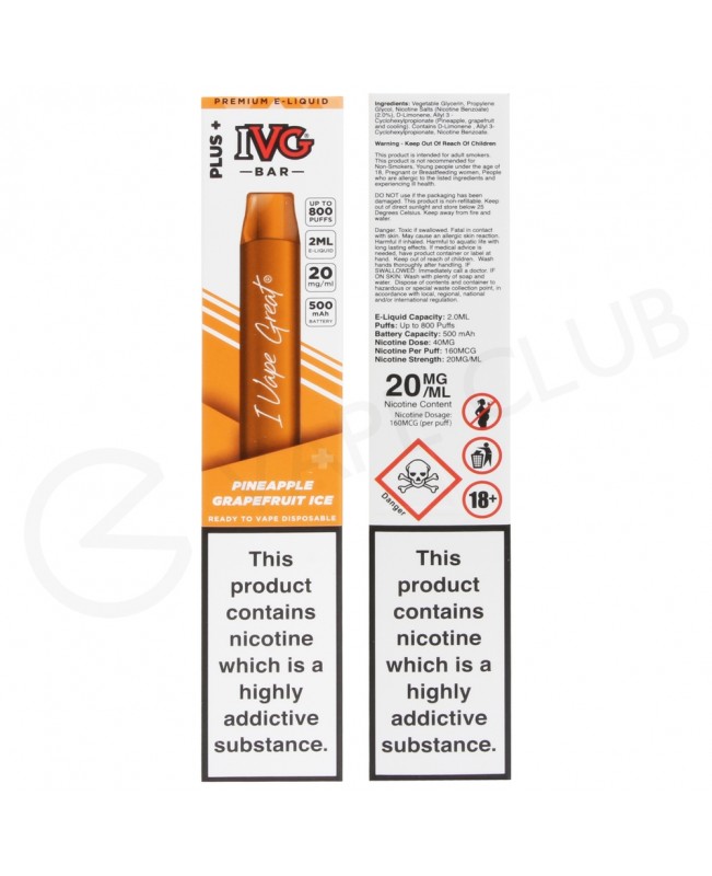 Pineapple Grapefruit Ice IVG Bar Plus Disposable Vape