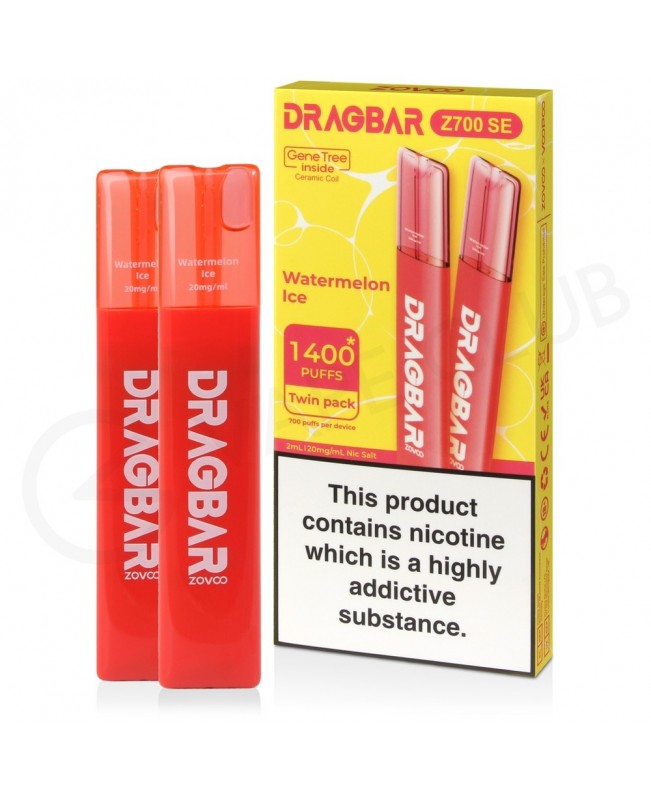 Watermelon Ice Drag Bar Z700 SE Disposable Vape (2 Pack)