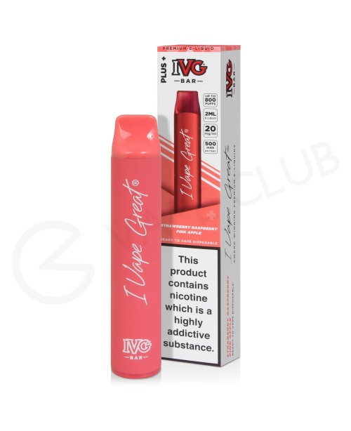 Strawberry Raspberry Pink Apple IVG Bar Plus Dispo...