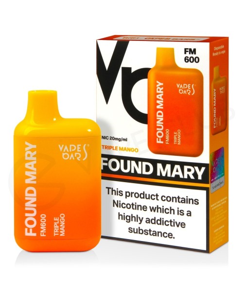 Triple Mango Vapes Bars Found Mary Disposable Vape