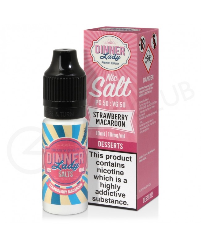 Strawberry Macaroon Nic Salt E-Liquid by Dinner Lady