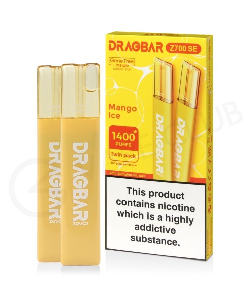 Mango Ice Drag Bar Z700 SE Disposable Vape (2 Pack...