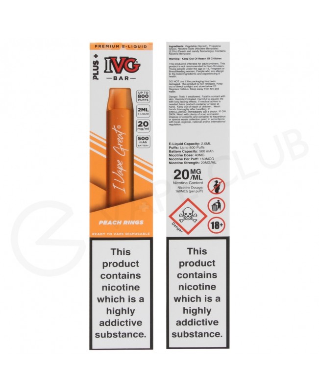 Peach Rings IVG Bar Plus Disposable Vape