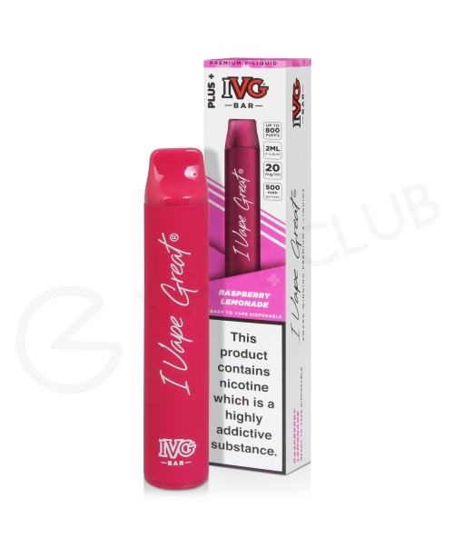 Raspberry Lemonade IVG Bar Plus Disposable Vape