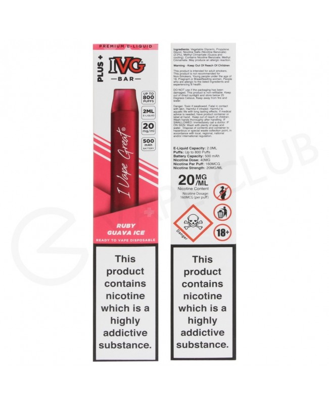 Ruby Guava Ice IVG Bar Plus Disposable Vape