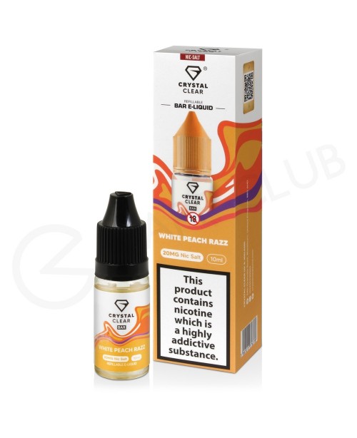 White Peach Razz Nic Salt E-Liquid by Crystal Clea...