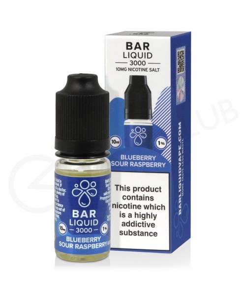 Blue Sour Raspberry Nic Salt E-Liquid by Bar Liqui...