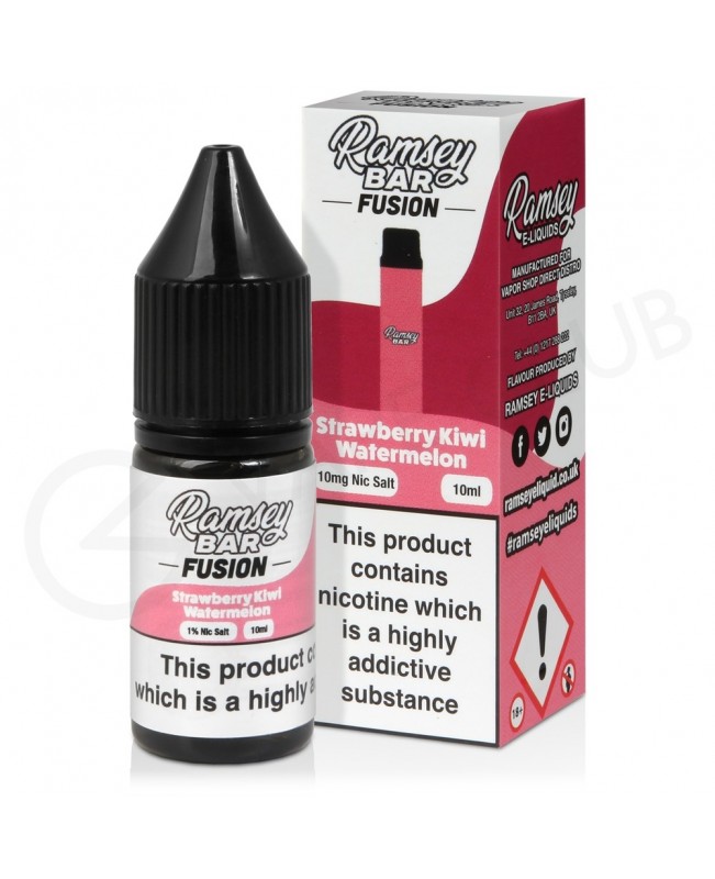 Strawberry Kiwi Watermelon Ice Nic Salt E-Liquid by Ramsey Bar Fusion