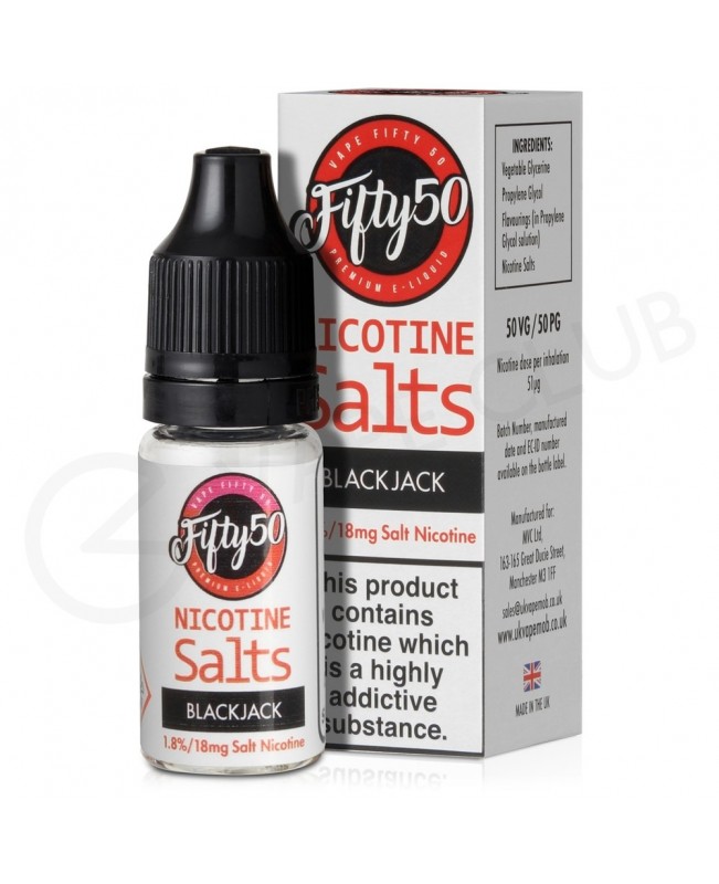 Black Jack Nic Salt E-Liquid by Fifty 50