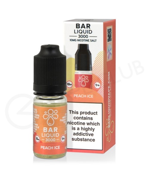 Peach Ice Nic Salt E-Liquid by Bar Liquid 3000